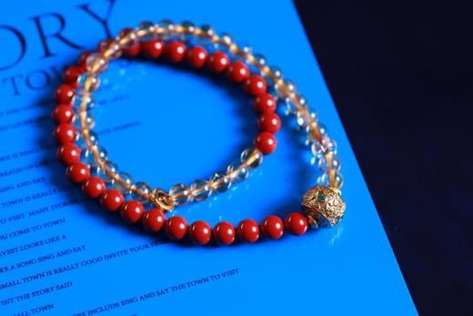 YHZS0155°朱砂+黄水晶手串 商品图3