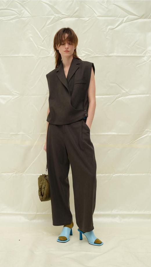 叠褶松驰九分裤 商品图0