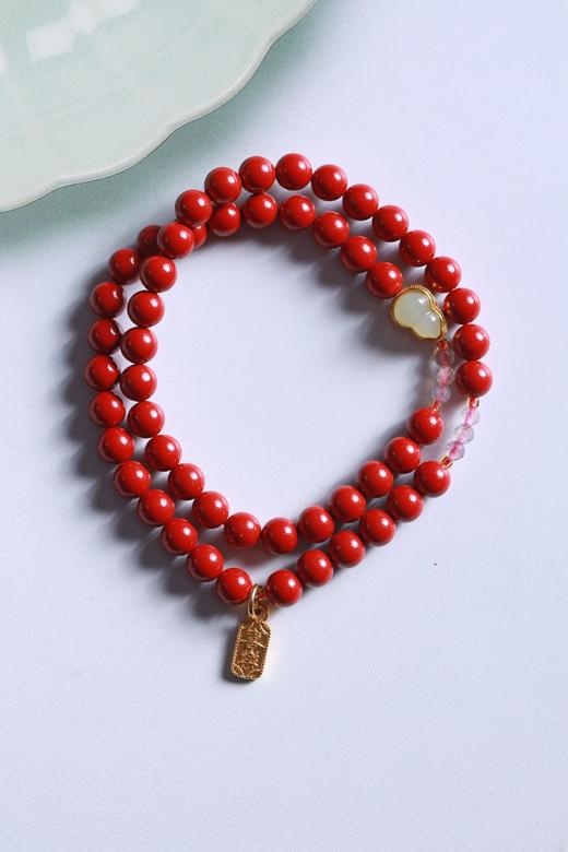 YHZS0110°朱砂+沙金玉石葫芦手串 商品图1