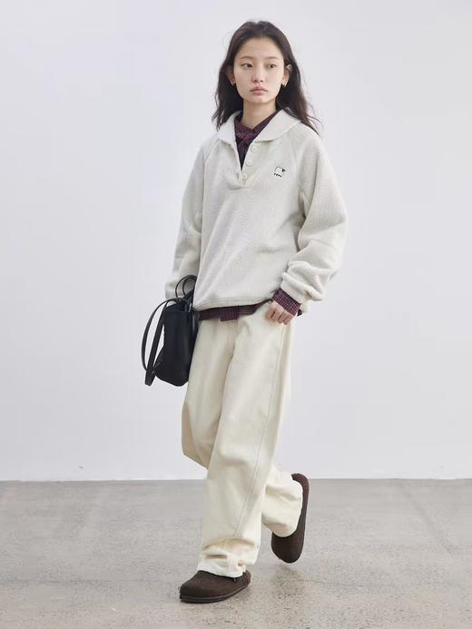 步履不停/4D15091C/摇粒绒半开翻领长袖卫衣 商品图2