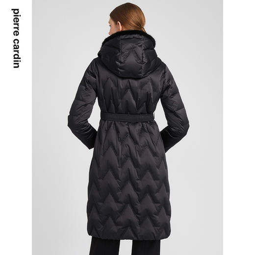 皮尔卡丹女装羽绒服时尚貂毛拼接通勤白鹅绒羽绒服P2493Y2410B0 商品图2