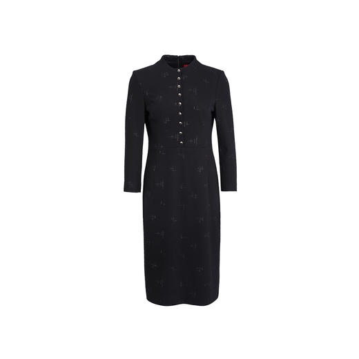 商场同款皮尔卡丹女装冬季新款黑色羊毛中长款连衣裙P2412E2883B0 商品图4