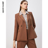 皮尔卡丹女装西服驼色羊毛高级感商务通勤上衣外套P3343U3004M0 商品缩略图4