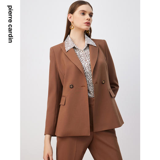 皮尔卡丹女装西服驼色羊毛高级感商务通勤上衣外套P3343U3004M0 商品图4