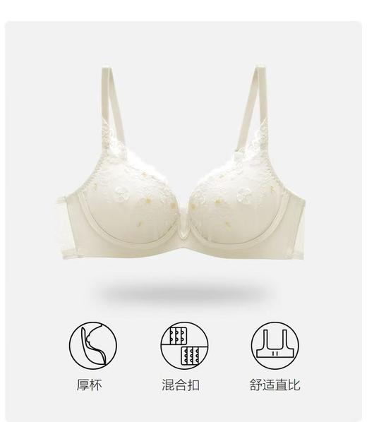 2F【Fandecie芬狄诗】小胸显大无钢圈舒适深V厚杯聚拢文胸 商品图2
