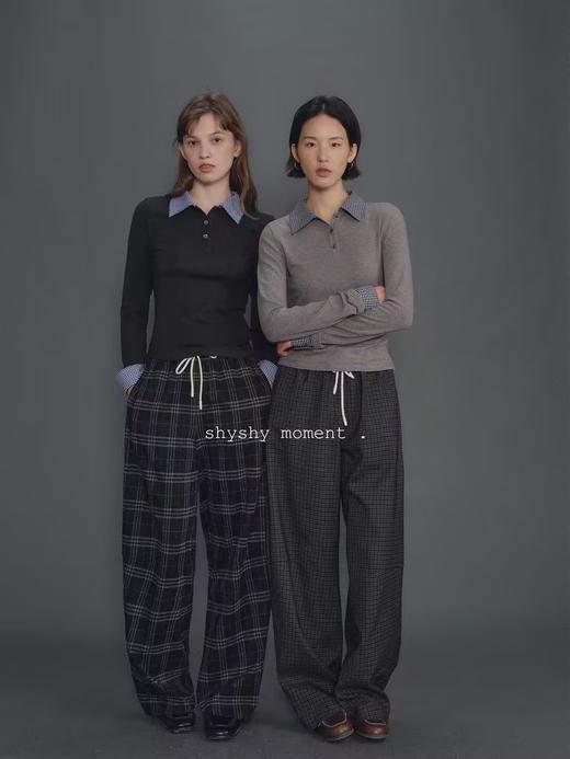shyshystill/shy202411028/复古假两件发热打底保暖臻品德绒拼接格子 商品图4