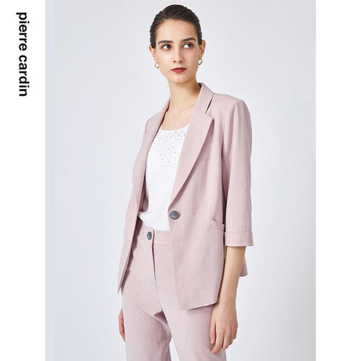 皮尔卡丹女装春季新款简约通勤淑女百搭修身西服C31UL022 商品图1