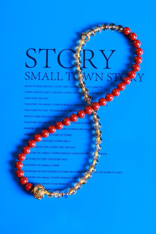 YHZS0155°朱砂+黄水晶手串 商品图0