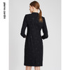 商场同款皮尔卡丹女装冬季新款黑色羊毛中长款连衣裙P2412E2883B0 商品缩略图2