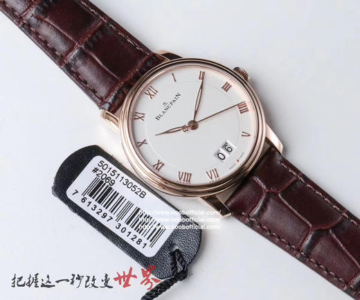 NOOB复刻:宝珀经典优雅的Villeret系列大日历视窗腕表，复刻宝珀原装6950机芯，功能与原装一致，双窗大日历，大日历功能通过两个并列宽阔的视窗以大号数字显示出来，令日期读数一目了然 商品图6