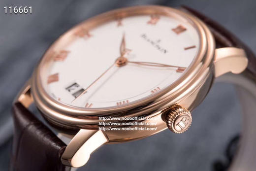 NOOB复刻:宝珀经典优雅的Villeret系列大日历视窗腕表，复刻宝珀原装6950机芯，功能与原装一致，双窗大日历，大日历功能通过两个并列宽阔的视窗以大号数字显示出来，令日期读数一目了然 商品图2