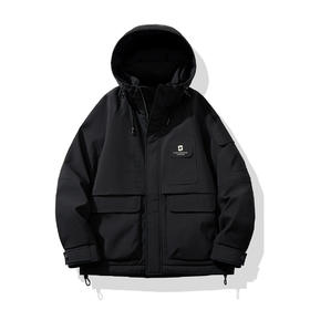半身缘男装  冬季加厚上衣保暖工装连帽防风羽绒服244312P01712011