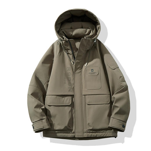 半身缘男装  冬季加厚上衣保暖工装连帽防风羽绒服244312P01712011 商品图1