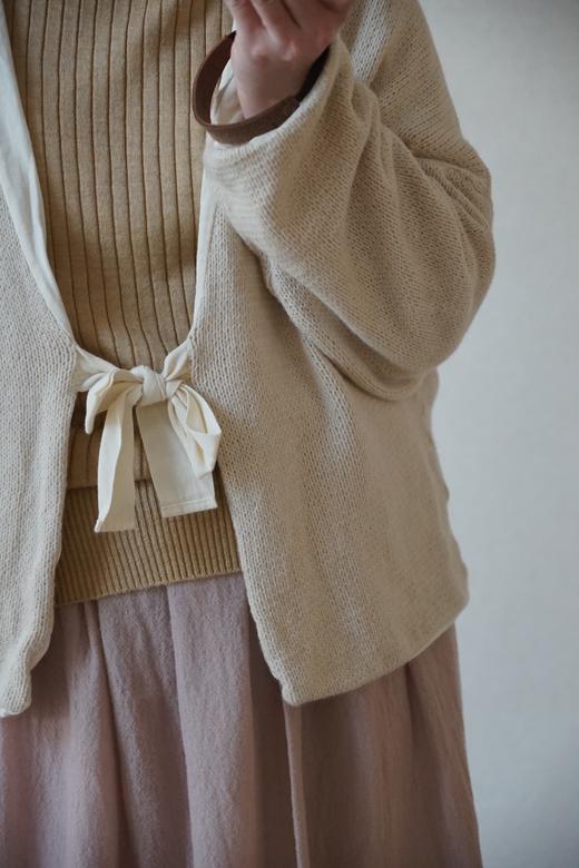 elsa esturgie 收腰绑带开襟毛衣(内衬有机棉) 商品图3