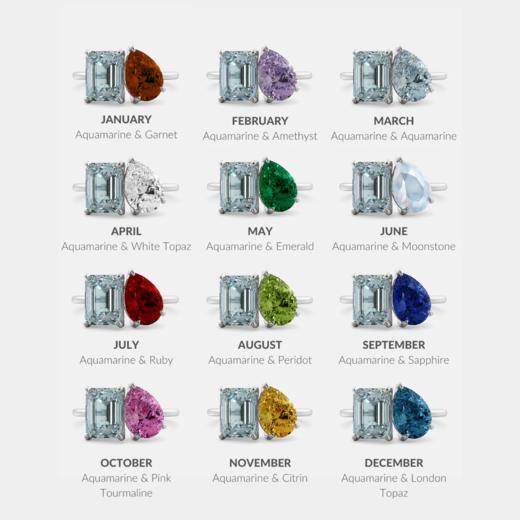 订购8周到｜Juwels Co-Toi et Moi-你和我 3月诞生石 14K白金 戒指［法国设计师］ 商品图0