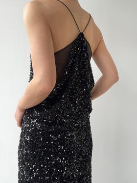 VC｜AW24026 Berta sequin tank  [ 亮片吊带  白 / 黑 ]