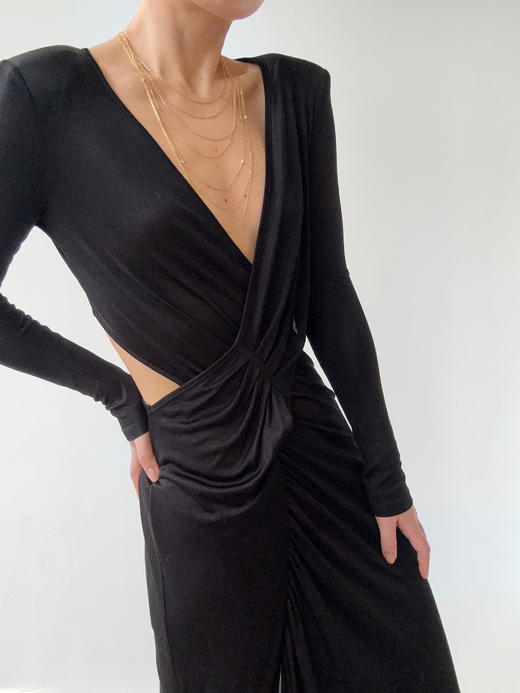 CG｜Gabrielle Dress 长袖侧腰镂空连衣裙［ 黑 ] 商品图8