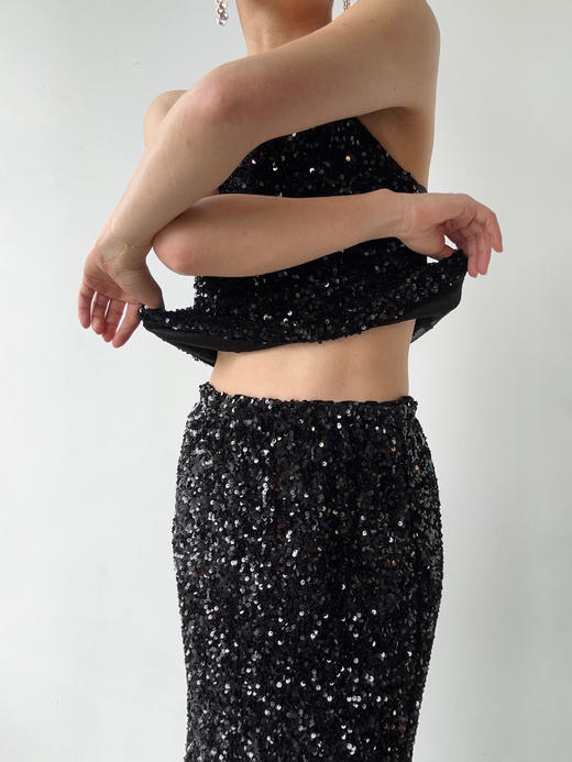 VC｜AW24027 Berta  sequin skirt  [ 亮片半身裙  白 / 黑 ] 商品图1