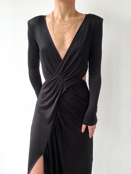 CG｜Gabrielle Dress 长袖侧腰镂空连衣裙［ 黑 ] 商品图7