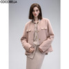 COCOBELLA气质粉小香风短外套质感金属扣箱型毛呢大衣WL7066-2 商品缩略图0