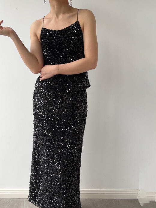VC｜AW24027 Berta  sequin skirt  [ 亮片半身裙  白 / 黑 ] 商品图2