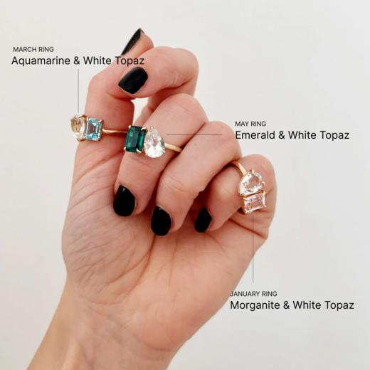 订购8周到｜Juwels Co-Toi et Moi-你和我 3月诞生石 14K白金 戒指［法国设计师］ 商品图2