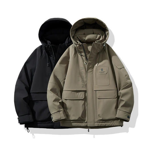半身缘男装  冬季加厚上衣保暖工装连帽防风羽绒服244312P01712011 商品图2