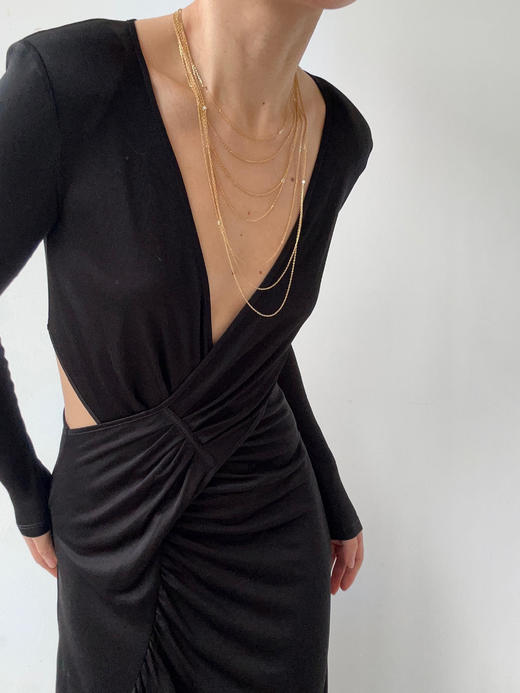 CG｜Gabrielle Dress 长袖侧腰镂空连衣裙［ 黑 ] 商品图6