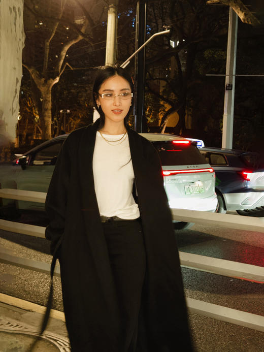 HOSIKARI｜HO22AW29BK 黑色羊绒⼤⾐外套  [ 黑 ] 商品图1