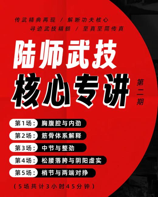 陆功翰内部讲座 第1至3期（剖析传武核心，场场经典！） 商品图1