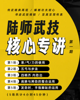 陆功翰内部讲座 第1至3期（剖析传武核心，场场经典！）