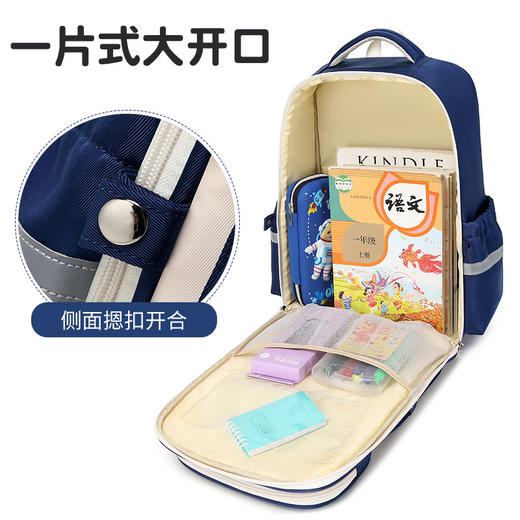 【大牌专柜品质】小学生1-6年纪减负护脊书包 儿童多模块按摩背垫双肩背包 商品图3