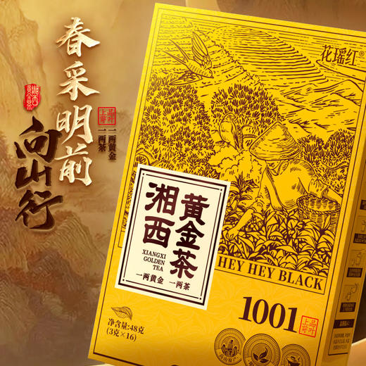 【节日送礼】黑色经典湘西黄金茶48g/盒 手工采茶 入口清爽 商品图1