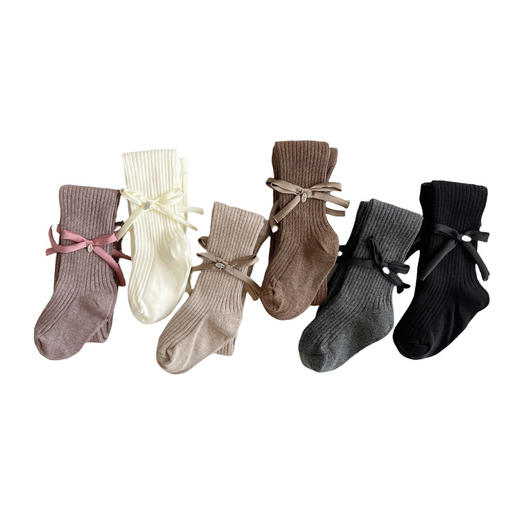 【49.9元2条】春秋季新品女童蝴蝶连脚打底袜 纯色百搭棉质裤袜 商品图4