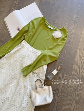 牛油果tee 精致休闲感+超好穿的兰精天丝棉针织T恤 显肤白牛油果绿