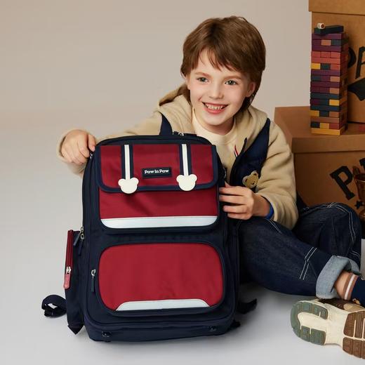 开学装备【Paw in paw】B8F卡通小熊童装24秋新款男女童护脊书包双肩包 商品图0