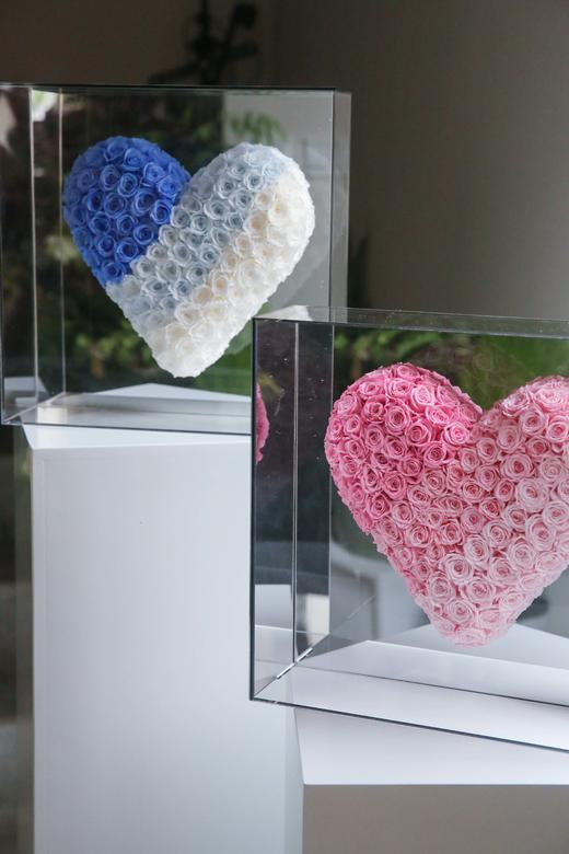 镜面蓝色系爱心永生花 商品图8