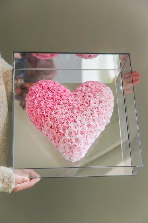 镜面粉色系爱心永生花 商品图2