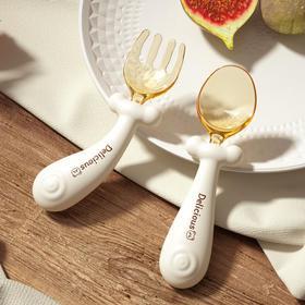 【魔力扭扭勺，易学易掌握】宝宝勺子PPSU 学吃饭训练弯曲短柄叉勺 婴儿辅食勺 一岁自主进食儿童叉勺-QQ