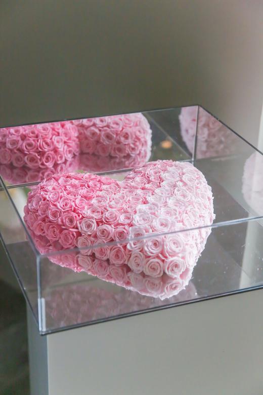 镜面粉色系爱心永生花 商品图4