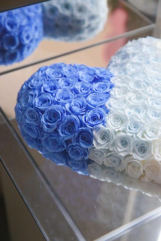 镜面蓝色系爱心永生花 商品图1