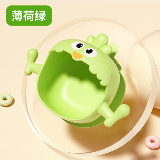【宝宝掀不翻的，学食萌鸡硅胶碗~】宝宝辅食碗 婴儿专用吸盘碗 硅胶防摔防烫 自主进食儿童餐具-QQ 商品图6