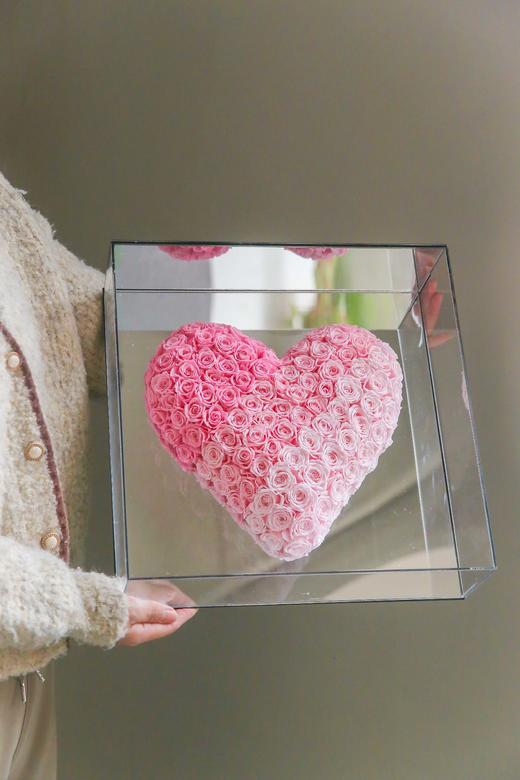 镜面粉色系爱心永生花 商品图0