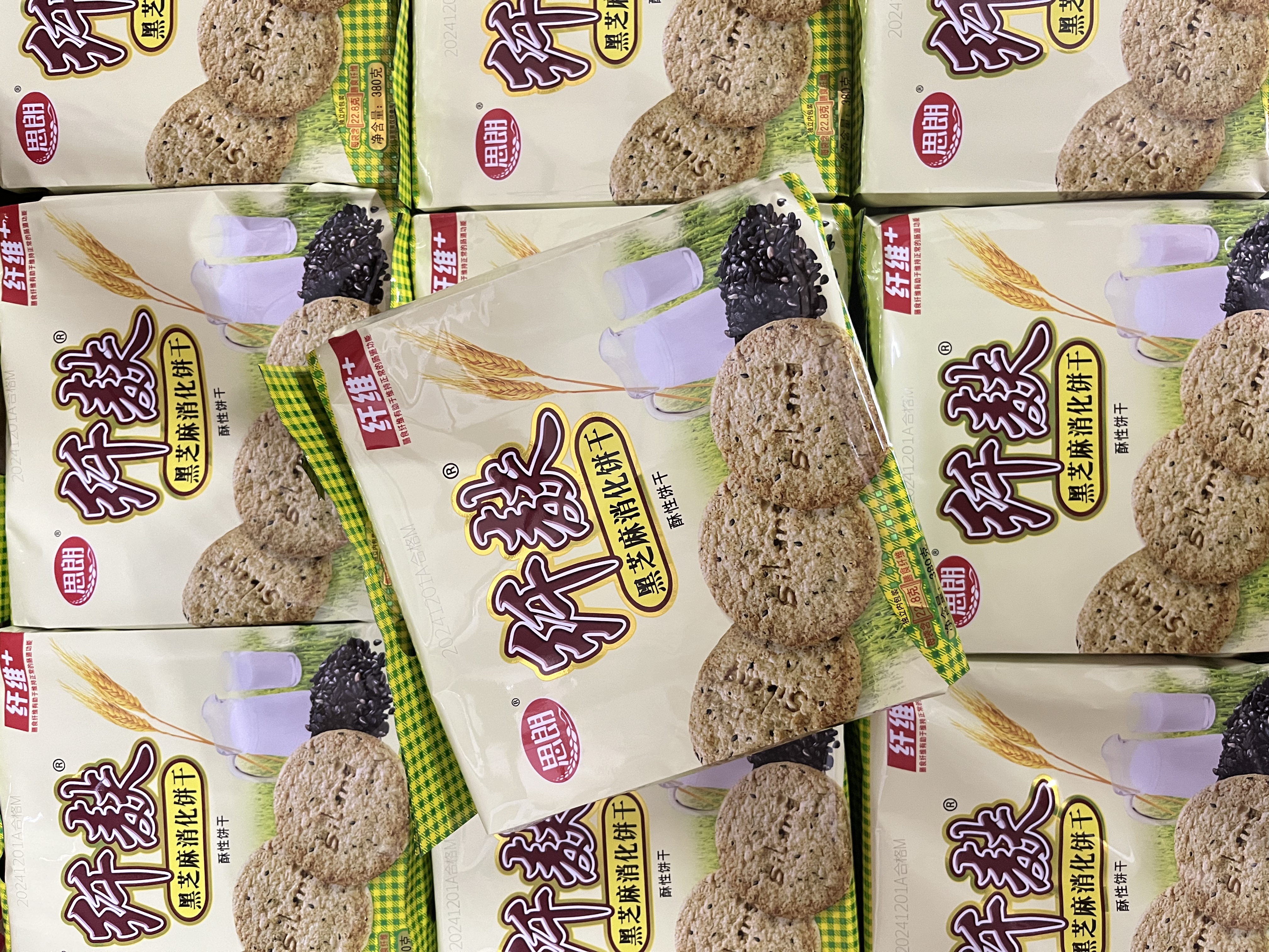 思朗纤麸饼干（黑芝麻）380g  6923250611229