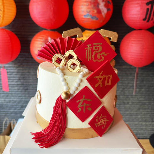 寿星：福如东海，新派寿星蛋糕，翻糖+巧克力装饰可食用，需提前48小时以上预订 商品图4