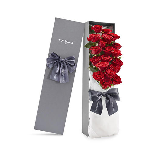 【经典花盒】ROSEONLY诺誓 鲜花玫瑰 经典1314 玫瑰花盒 大号花盒 送爱人送女友 商品图1