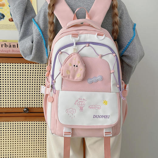 【开学季❗️大容量百搭双肩包】韩版时尚简约书包，男女学生书包，休闲旅行双背包，潮流新款人气情侣包包开学季常备L 商品图1