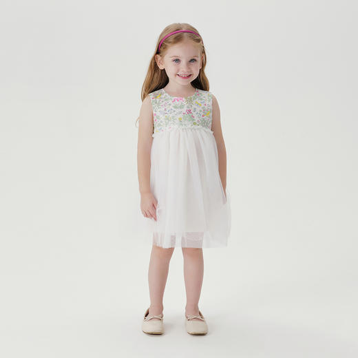 【马克珍妮 芦芙】夏装新款 女童清新碎花轻盈网纱裙230002 商品图1