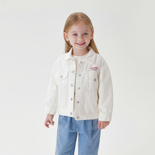马克珍妮女童甜美百搭牛仔外套儿童纯棉夹克2025年春装新款250193 商品图1