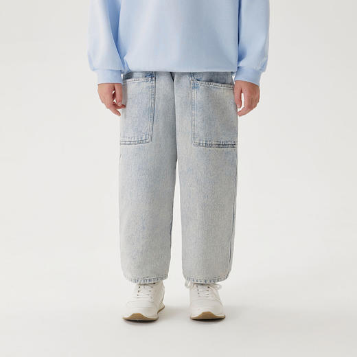 马克珍妮男童挺括直筒工装牛仔裤 儿童裤子2025年春装新款250022 商品图1